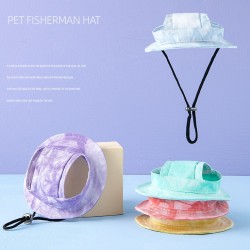 Dog Hats with Ear Holes Breathable Cotton Fishman Sun Cap