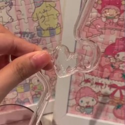 2pcs Heart Shaped Glass Straw 230mm