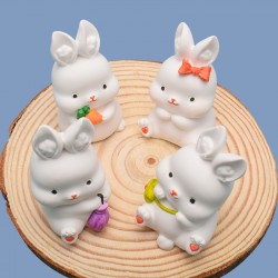 4PCS 3D Rabbit Bunny Easter Silicone Mold - 1 Set
