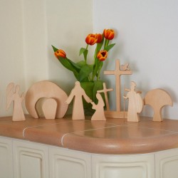 Handmade Easter Scene Wooden Decoration