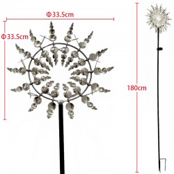 Magical Metal Windmill with Solar LED Light