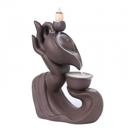 Tea Pot Waterfall Ceramic Incense Holder Burner