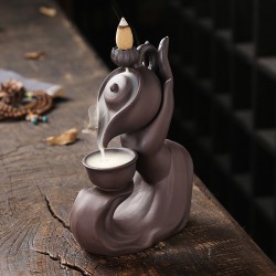 Tea Pot Waterfall Ceramic Incense Holder Burner