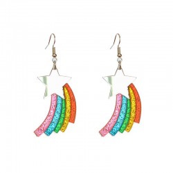Acrylic Rainbow&Star Earrings