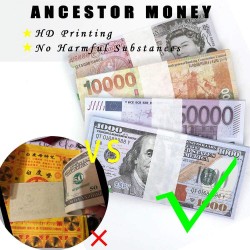Joss Paper Ancestor Money to Burn Hell Bank Notes for Funerals - 320 Pieces