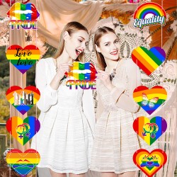 Rainbow Heart PVC Wall Poster for Pride Month Party