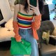 Cute casual solid Rainbow stretchy slim fit camisole sleeveless blouse top