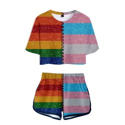 Rainbow Digital Printed Crop Suits - 3 Available Models