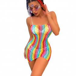 Colorful Cutout Dress Sexy Beachwear