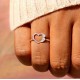 Love Heart Diamond Ring Semicolon Ring