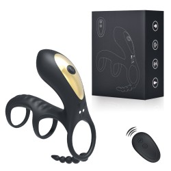 10 Frequency Vibration&Sucking Penis Ring with Remote Control