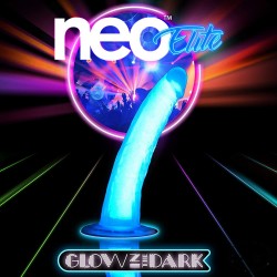 Blush Neo Elite Glow in The Dark 7.5 Inch Silicone Dual Density Cock with Suction Cup