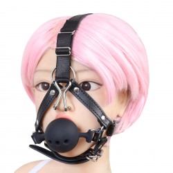 Adult SM Sex Toys with Silicone Mouth Gag with Nose Hook