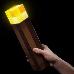 Minecraft Brownstone Torch Lamp LED Night Light with USB Charging Port