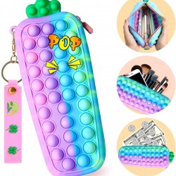 Carrot Shaped Fidget Pencil Case Push Pop Bubble Sensory Fidget Toys