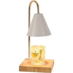 Dimmable Candle Warmer Lamp with Auto Shut Off Timer Wooden Base
