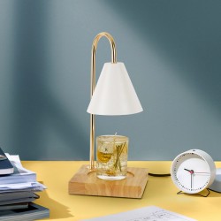 Dimmable Candle Warmer Lamp with Auto Shut Off Timer Wooden Base